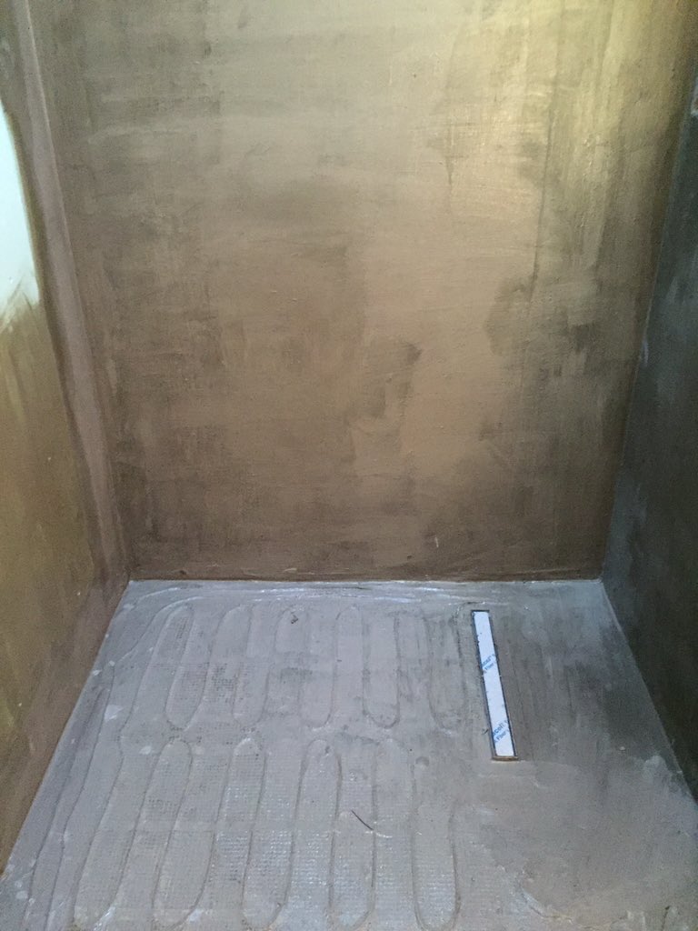 RCTiling's tweet photo. The start of a wet room. Water proofing process called tanking. #wetroom #sevenoaks #tiling #tanking #porcelain https://t.co/d56zN95a7a