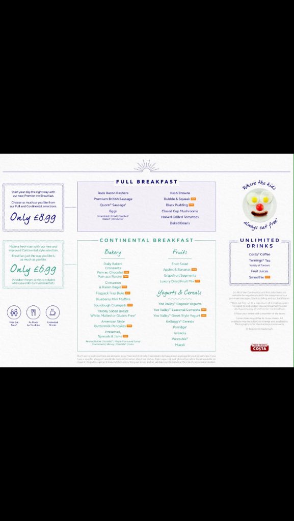 Our new breakfast menu launched today join us tomorrow morning for a all you can eat breakfast for 8.99!!!!