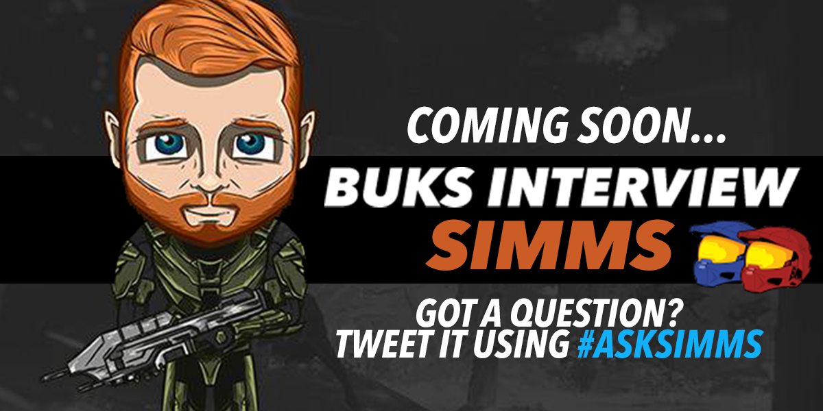BUK20's tweet photo. ICYMI: We are chatting to @TheSimms about #Halo, #eSports and Gaming soon. Got a question for him? Use #AskSimms https://t.co/BvhTeQ82QU