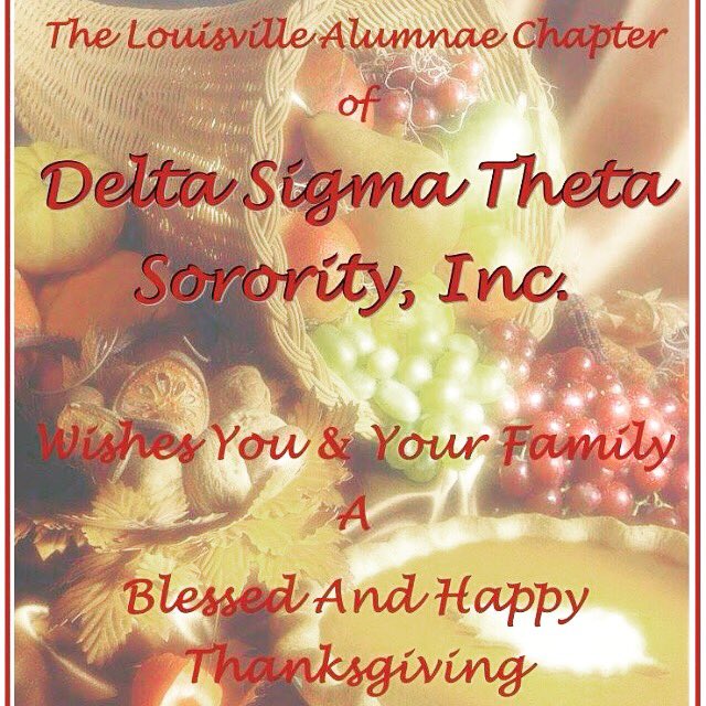 DST_LAC_KY's tweet photo. We're thankful for 102 years of Sisterhood, Scholarship and Service! #deltasigmatheta #dst102 #happythanksgiving https://t.co/akTWyaD1cA