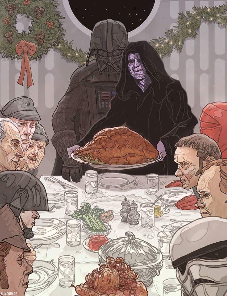 501stLegion's tweet photo. We hope everyone has a good, gooooood #Thanksgiving!
Image Credit: Land O' McQuade 
#StarWars @starwars https://t.co/t0yBrYDPqD