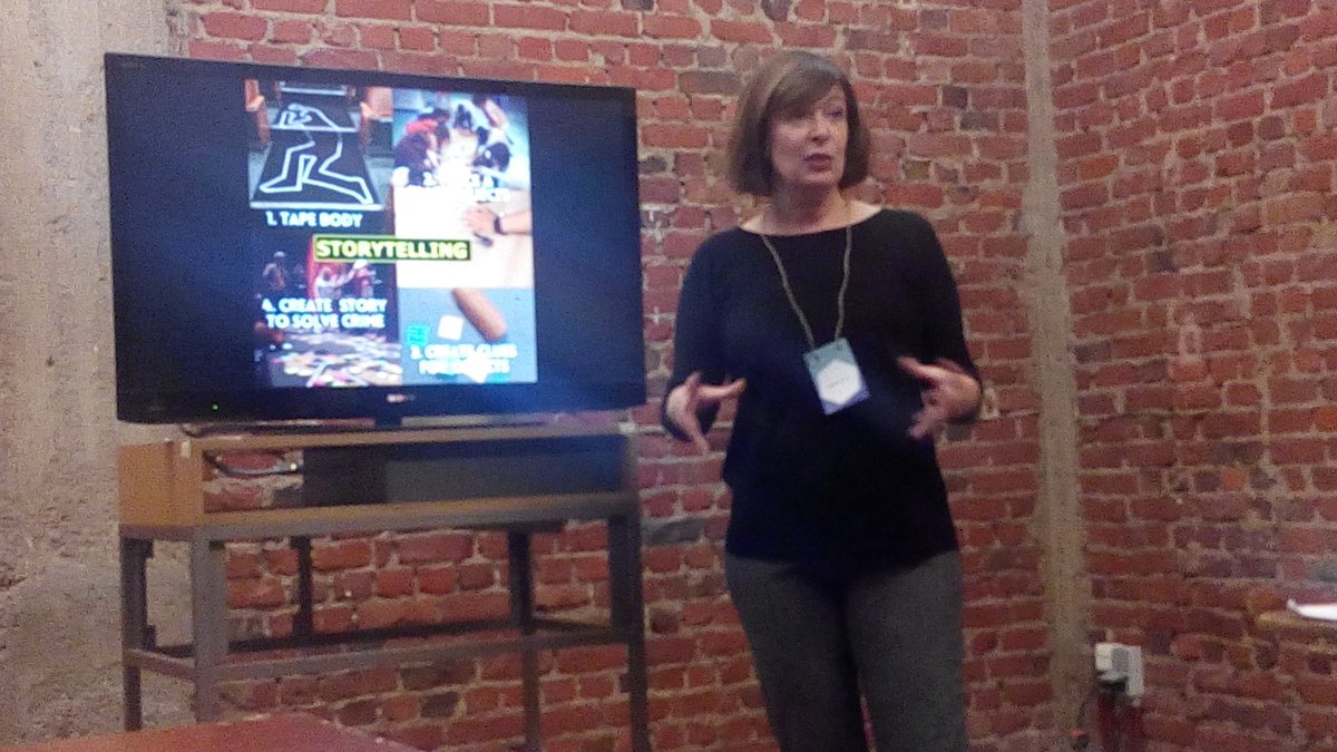 JeeVeeTee's tweet photo. Workshop #storytelling adhv crime scenes en #iot #sherlockiot #noshitsherlock #LDS15 https://t.co/rOICdXR78t
