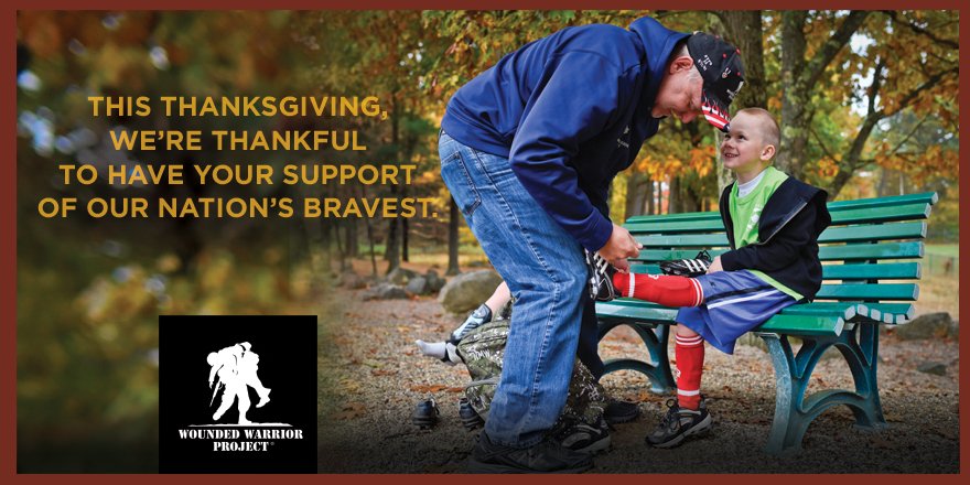 wwp's tweet photo. Thank you from all of us at Wounded Warrior Project! #HappyThanksgiving https://t.co/9BLPJBs8Nu