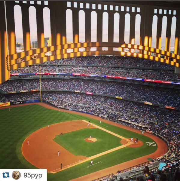 We’re #thankful for the late afternoon honey glow on the Yankee Stadium fac...