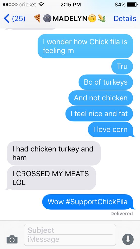 FakingHalos's tweet photo. Nice thanksgiving conversations #SupportChickFila https://t.co/2q058vnxrL