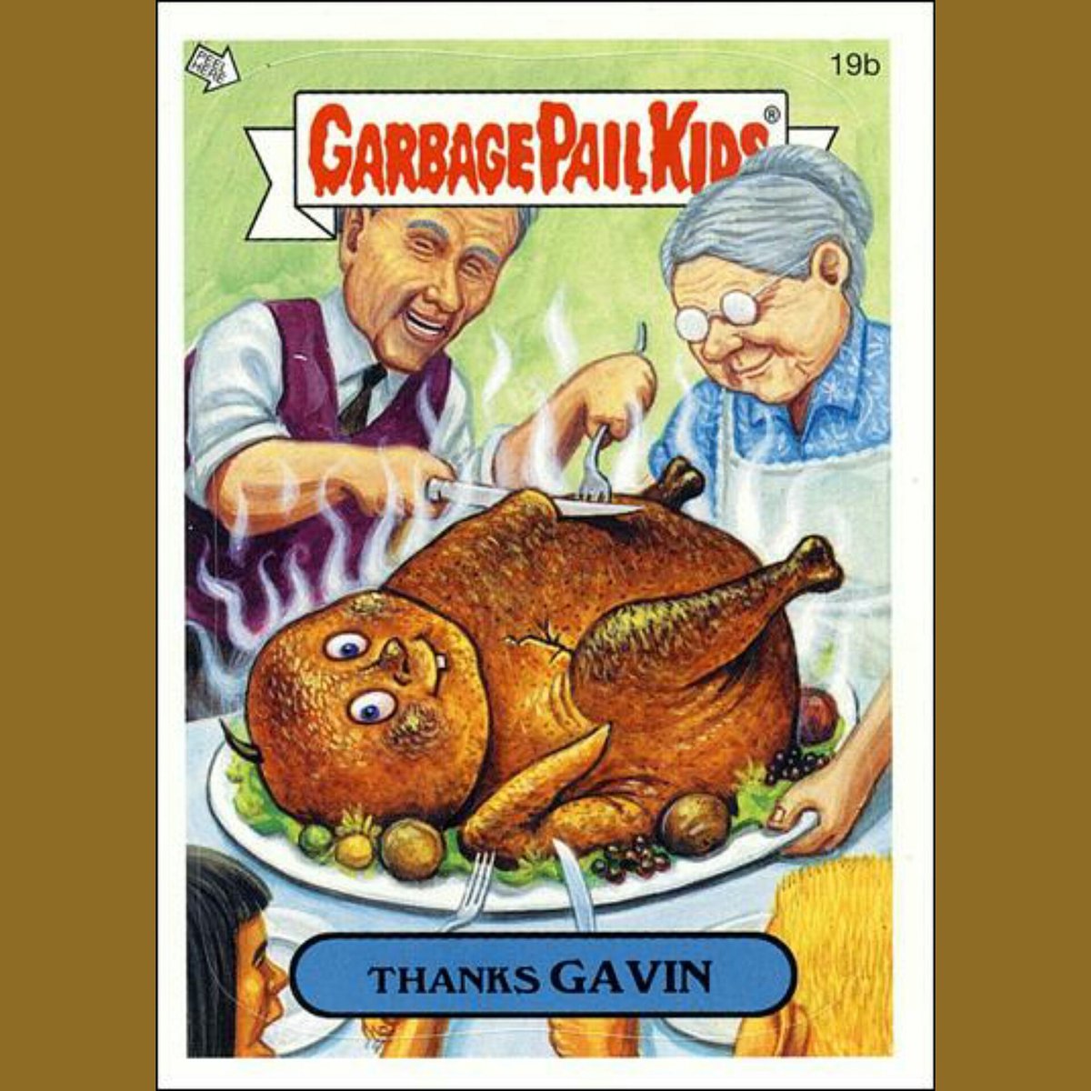 jeffhinds007's tweet photo. #HappyThanksGavin #garbagepailkids #gpk #topps #Thanksgiving https://t.co/8iAvKTuyqM