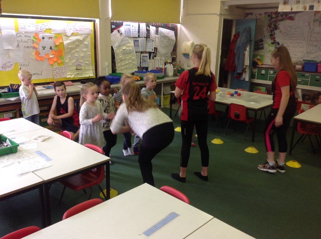StPetersRCPlymo's tweet photo. #YAPeerLeaders deliver their dance routine with #KS1 children today @YouthSportTrust #Care2Lead #shufflingwasHARD! https://t.co/MN4R6kghP0