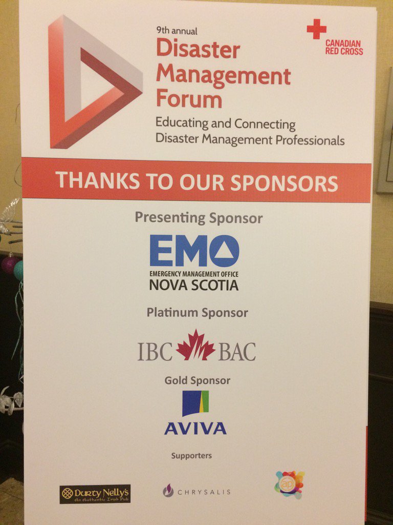 AvivaCanada's tweet photo. Proud to sponsor the Disaster Management Forum in #Halifax. #DMForumHFX #RWTC @CanRedCrossATL https://t.co/ZiR1lylMKj