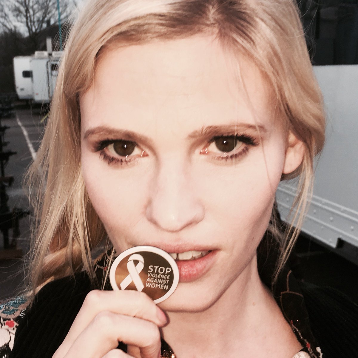 StellaMcCartney's tweet photo. .@LaraStone is supporting our cause to end all violence against women.
#StellaSupport #BeHerVoice #WhiteRibbon https://t.co/s4kHXL76KN