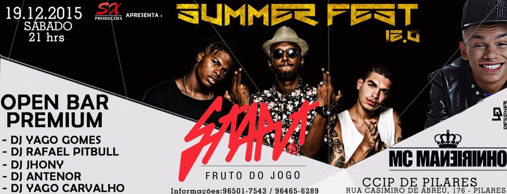 Luizmariano29's tweet photo. COMENTOU COM AS AMIGAS QUE A SUMMER E BOM DEMAIS É BOM DEMAAAIS!!! #StarRap #SUMMERFEST #McManeirinho #YagoGomes https://t.co/csoAMJuDW3