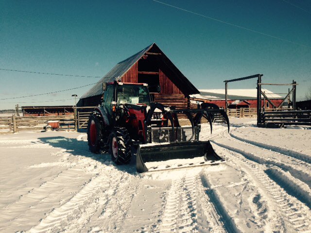 DLEequipment's tweet photo. Check out the New #Kubota M135 Hard at it in the Snow up in Williams Lake BC! #DLE #WeDoAG #WeDoCE #WeDoItALL https://t.co/MjfWWdPlmA