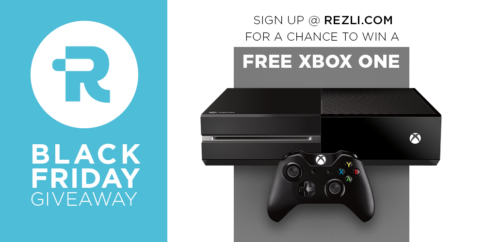 RezliCo's tweet photo. Happy Thanksgiving IG Community!!! Sign up @RezliCo and enter to win an Xbox One for our #BlackFriday giveaway!!! https://t.co/Ic1HyERDQc