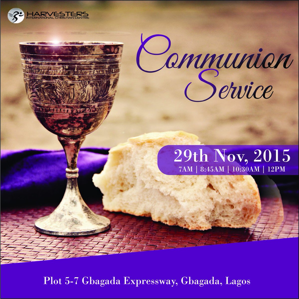 HarvestersINT_'s tweet photo. It's 3 days to go to #CommunionService. Come let's break bread and drink in remembrance of Jesus. https://t.co/zbXaJQvy4y
