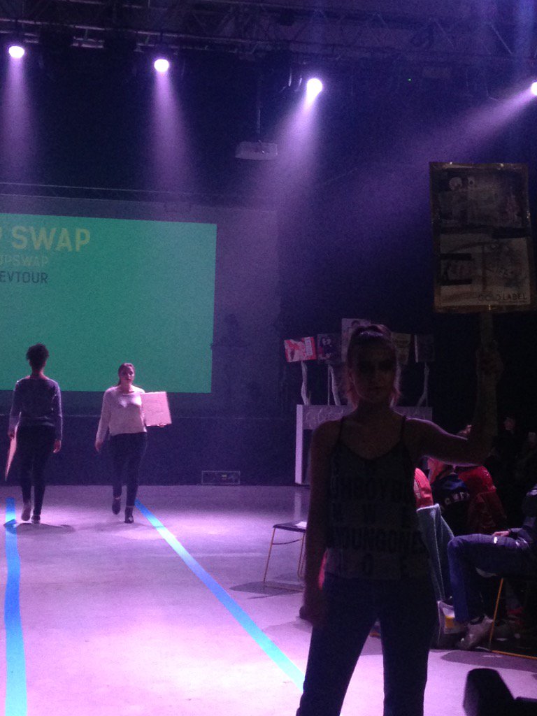 MMUPOPSWAP's tweet photo. At #FashRevTour outfits made from swap leftovers #thinkbeforeyoubuy #secondhandfirst https://t.co/HXJzfEnwMC