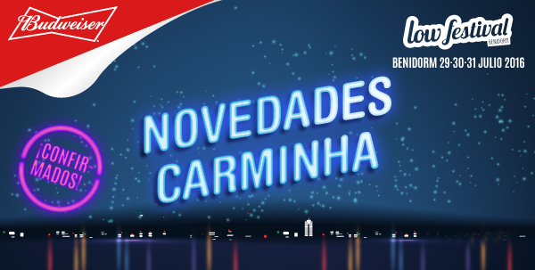 LowFestival's tweet photo. #ConfirmadosLow2016 @novcarminha ¡Una gran noticia porque están preparando nuevo disco! https://t.co/KDagXyo1YI https://t.co/xewUhXSs8z