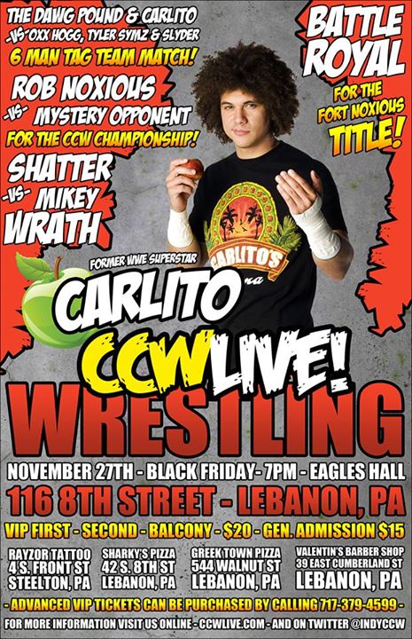 BDDThebruiser's tweet photo. This is were you need to be after thanksgiving NEXT FRIDAY BLACK FRIDAY @ Eagle Hall Lebanon!! CCW presents @IndyCCW https://t.co/BXCC5QzsaS