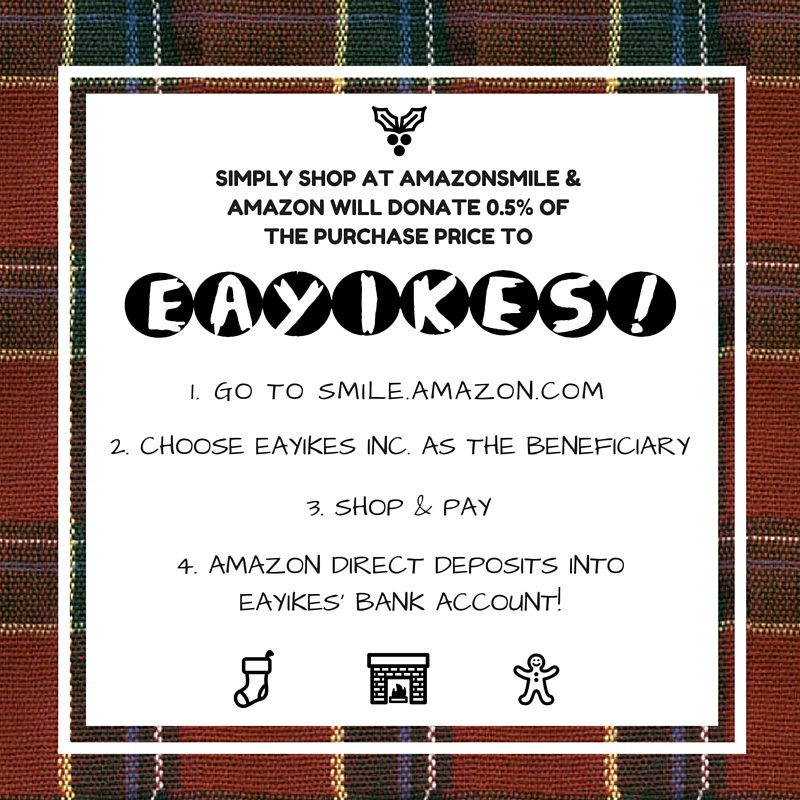 Looking for a way to give back? Shop at <a href="/amazon/">Amazon</a> and they will donate a portion to Eayikes! smile.amazon.com