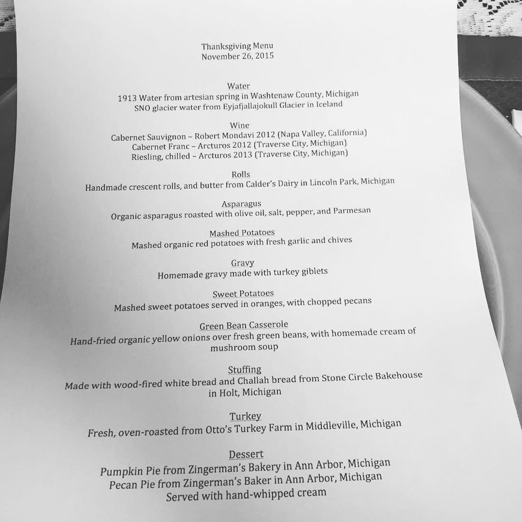 Our Thanksgiving menu (Dave's idea to make the menu, I cooked with Andrea's help!). My fir… ift.tt/1jlEXVW