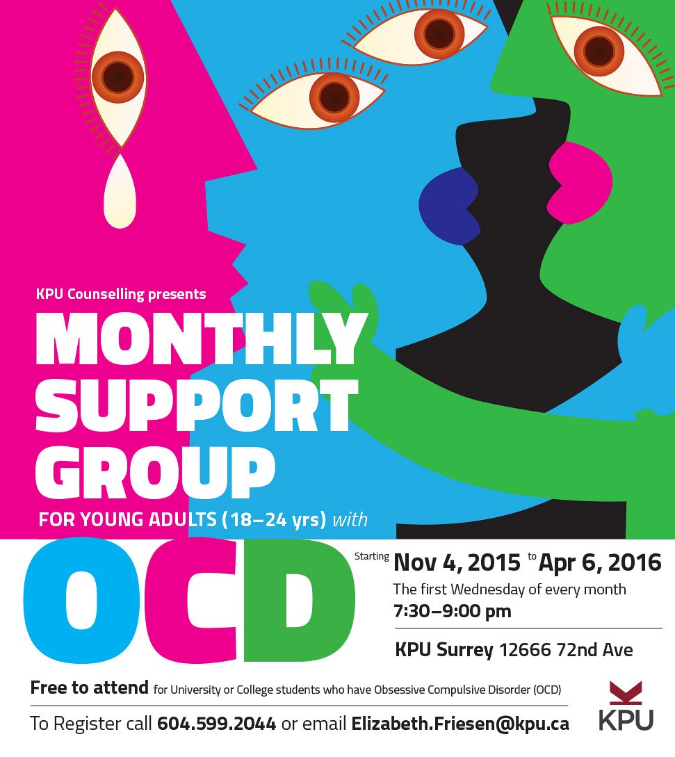 OCDbc's tweet photo. 18-24 years old with OCD symptoms. Young Adult Support group in #Vancouver next week. #students #mentalhealth #OCD https://t.co/3PROFekP2U