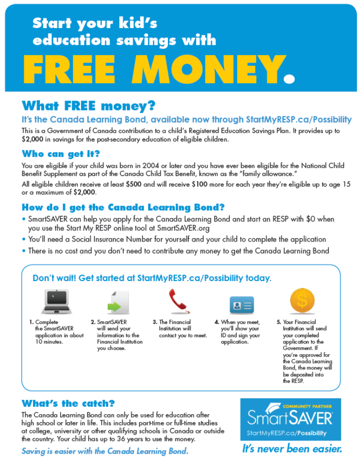 creditcanada's tweet photo. Visit https://t.co/wPCxY34CBQ to learn how you can apply for a Canada Learning Bond via @smartsaverorg #Finlit2015 https://t.co/Sf4u2R8WZq