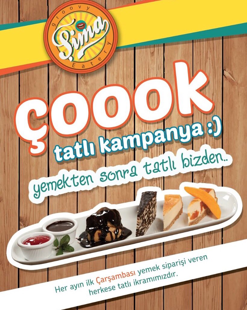 simacafegroovy's tweet photo. Tatlısız olmaz diyenler!! Yemek sonrası tatlınız Bizden:) Hadi o zaman bekliyoruz:) #simacafegroovy #mutlulukdediğin https://t.co/xquEOPGrfz