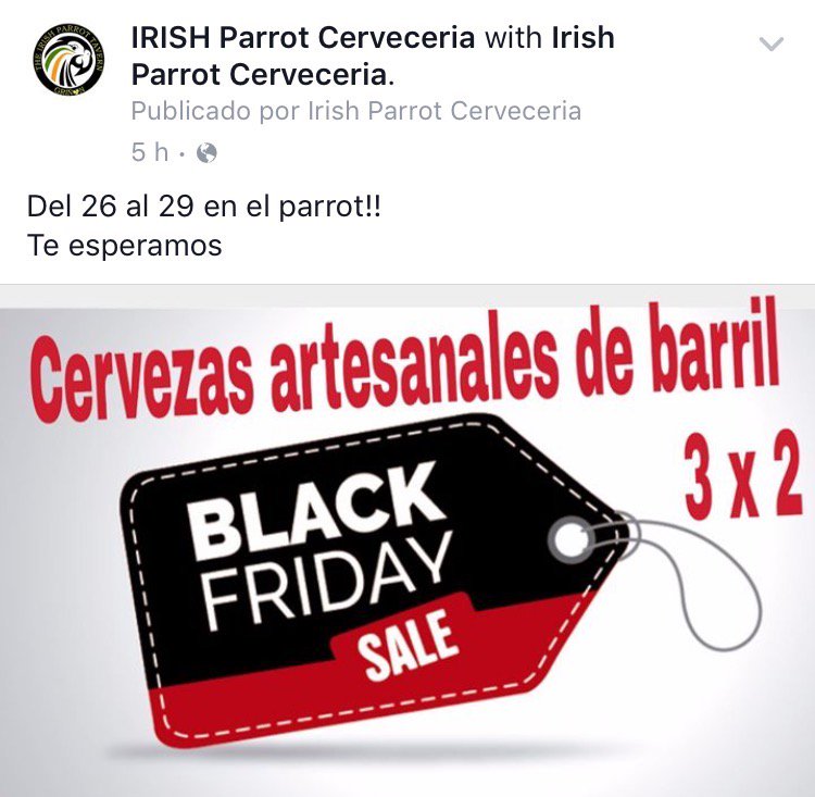 CerveceriaIrish's tweet photo. #BlackFriday #cervezaartesanal #griñon https://t.co/QYGGgZWvRS