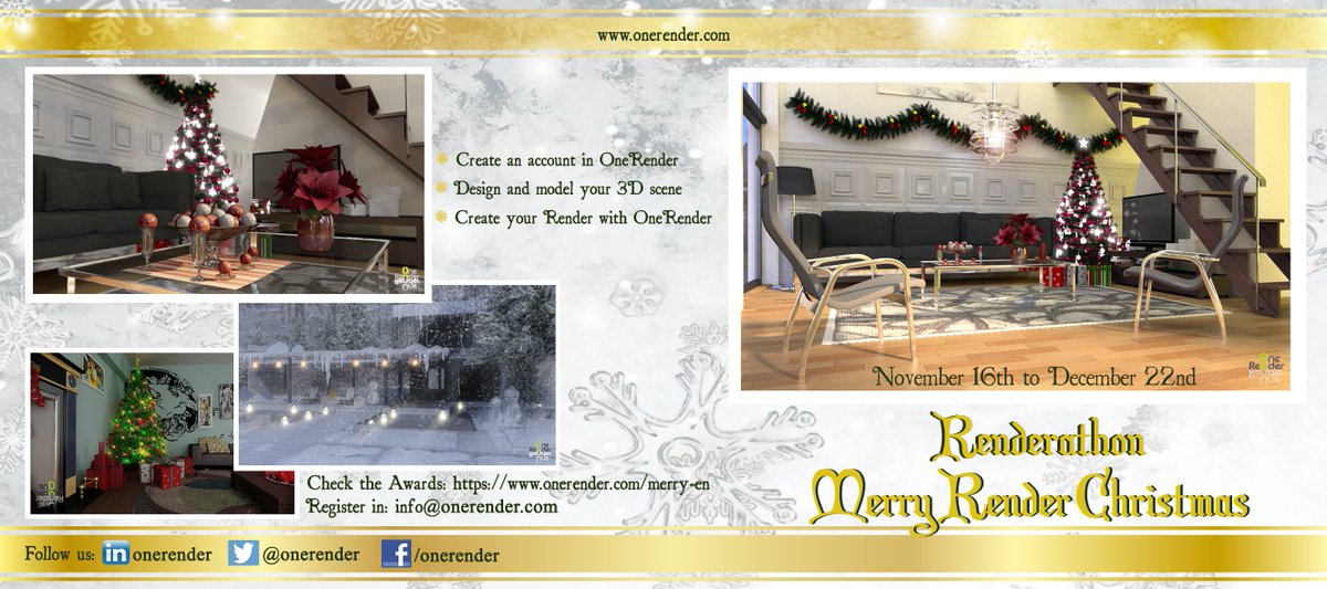 onerender's tweet photo. Is your Render ready?
#Renderathon "Merry Render Christmas"
#Christmas #contest #december #win #Awards #sofware #3D https://t.co/uLDEHJidkV