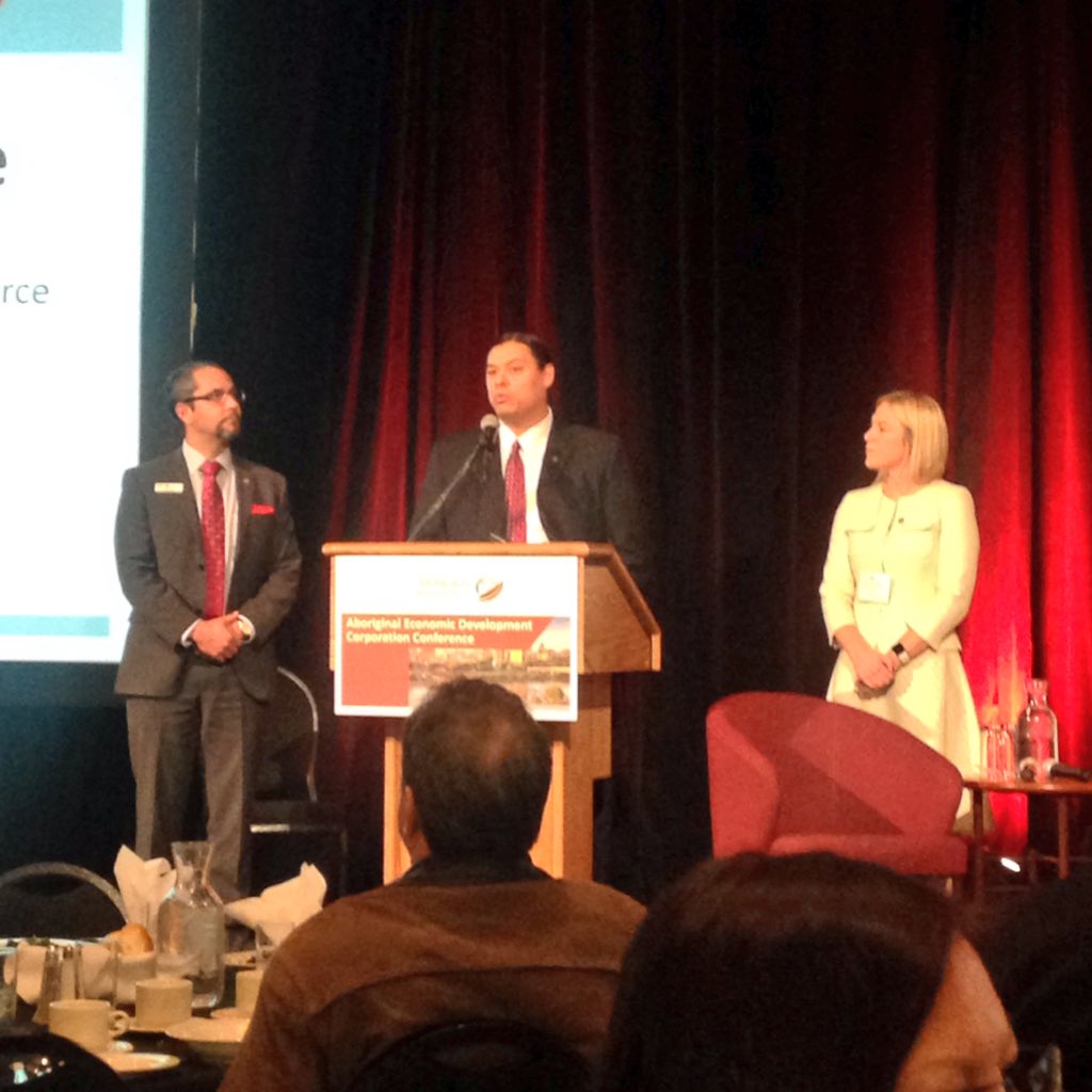 .<a href="/jp_gladu/">JP Gladu</a> <a href="/nicoleverkindt/">Nicole Verkindt</a> and <a href="/SheldonWuttunee/">Sheldon Wuttunee</a> chat #FirstNations partnership and employment opportunities. #AANDC