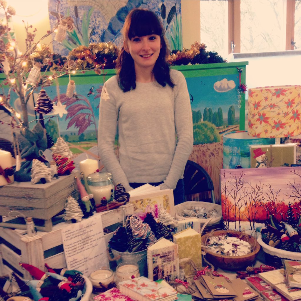 GemmaBaber's tweet photo. A little snap of me at my first craft fair last weekend! Really pleased! 🎨🎄 https://t.co/lxRg0C3qNJ