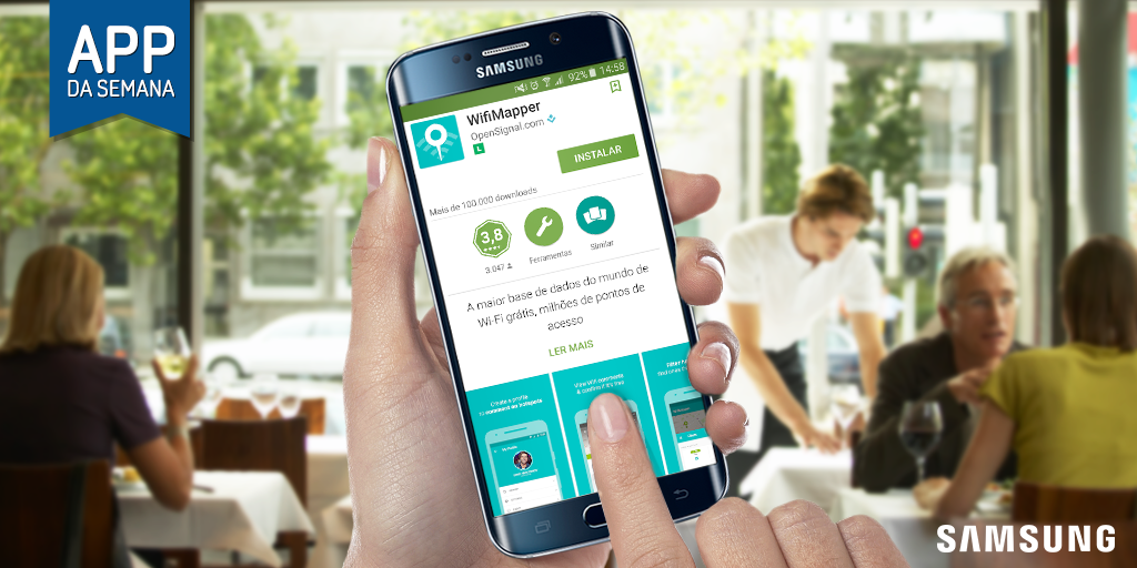 SamsungBrasil's tweet photo. Será que tem wi-fi naquele café? O #wifimapper com certeza tem a resposta. ;) #GalaxyS6Edge https://t.co/uMsb403Rtx https://t.co/E7EJBMJwxS
