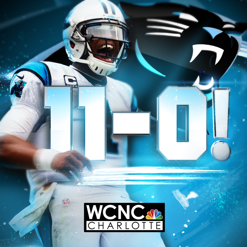 wcnc's tweet photo. And that's a wrap! The @Panthers defeat the Cowboys to improve to 11-0!! #KeepPounding Go Panthers!!!!! https://t.co/whlUyPqEMX