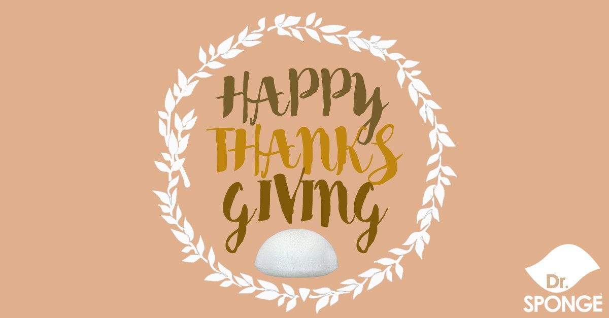 DoctorSponge's tweet image. Happy #Thanksgiving from @DoctorSponge to our US #greenbeauty fans!
#ThankYou for all of you support! #GiveThanks