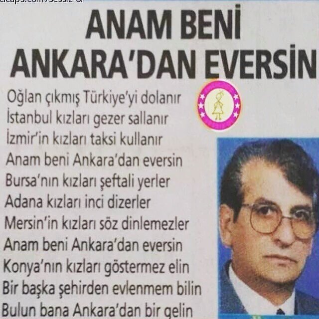 ANAM BENİ ANKARA'DAN EVERSİN.