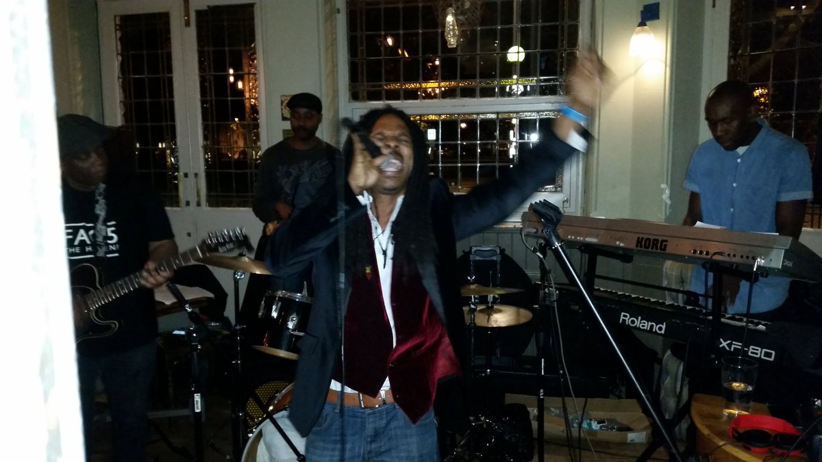 DukeGreenSW6's tweet photo. It's our very own @kojosound rocking the mic for #LiveAtTheDuke no need to say he is amazing!!!! https://t.co/ZFpvJKQtn3