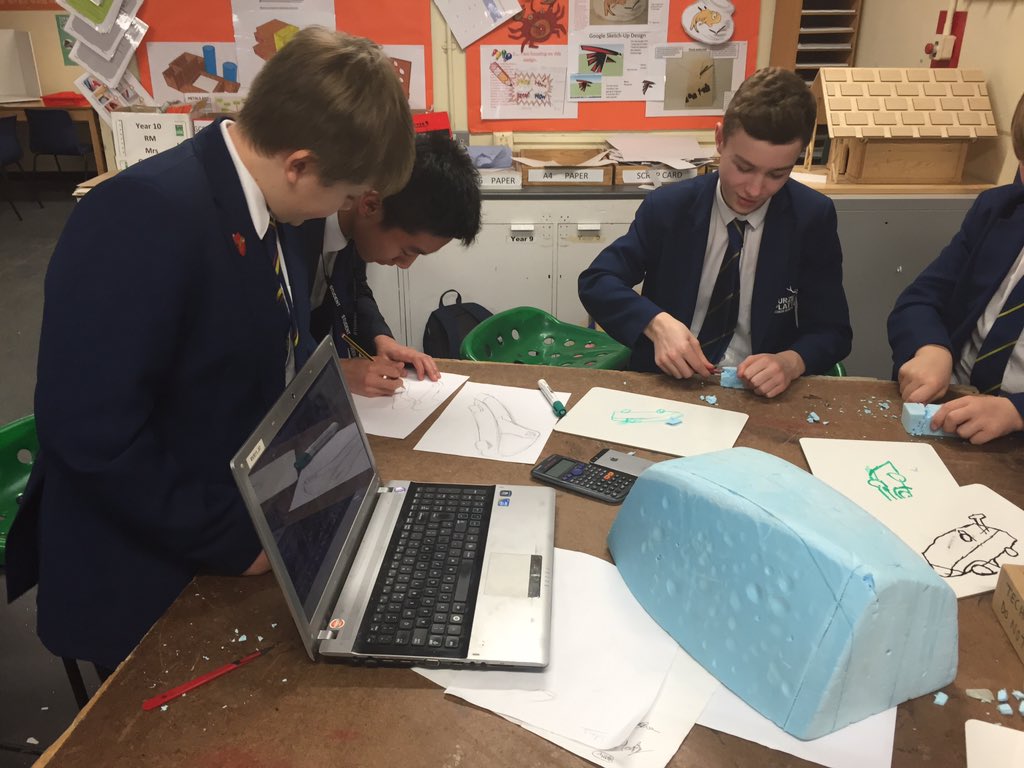 FpssGreenpower's tweet photo. In training for bodywork building by making "mini cars" from some left over foam. @Greenpowertrust @Furze_Platt https://t.co/sPmqyHvnmi