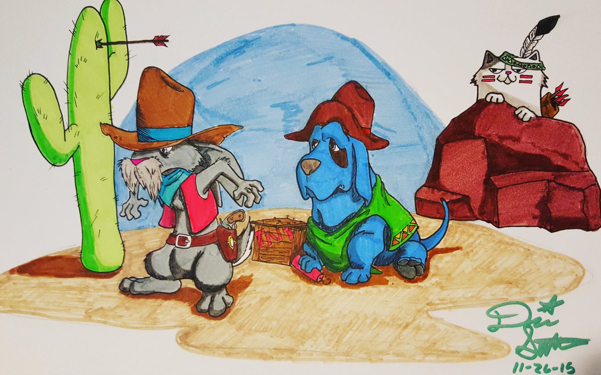 sasquatchdevin's tweet photo. #sketchfuel #art #jackrabbit #bassethound #cowboy #markersketch #gunslinger #western https://t.co/p1mF3f5RJe