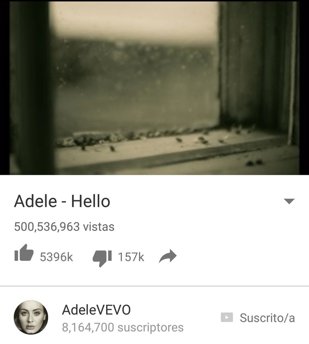 mx_adele's tweet image. ¡#Hello de #Adele cuenta ya con 500 millones de reproducciones en #YouTube! 🎉👌
