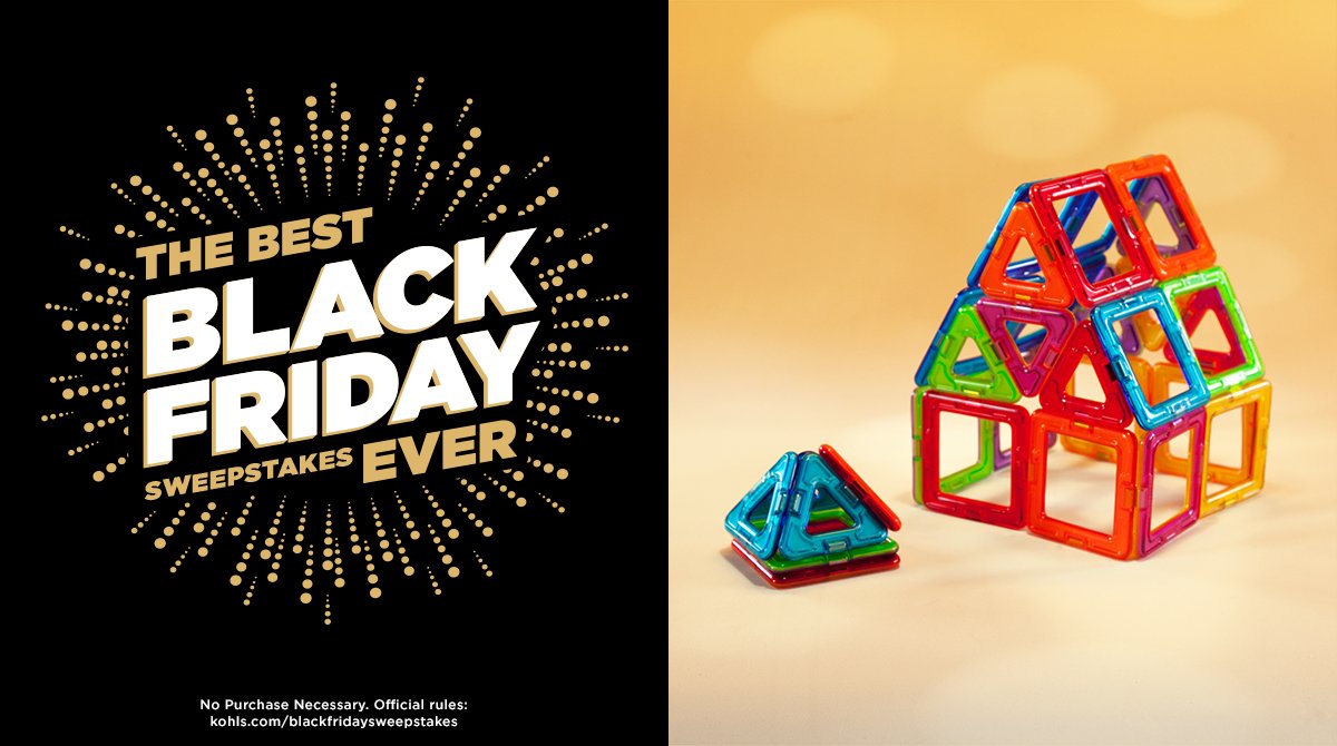 Encourage creative little minds. RT for a chance to win this set of Magformers. #KohlsSweepstakes #BlackFriday