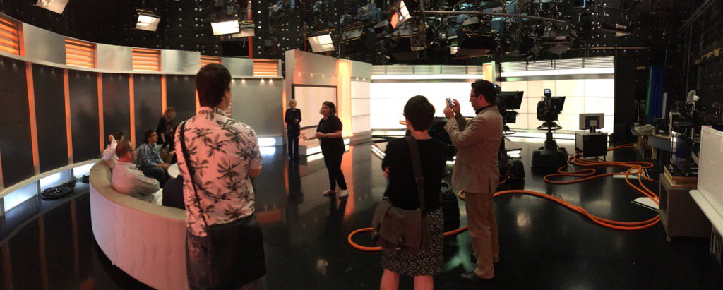 sciencewsteve's tweet photo. Checking out the tvnz set @smcnz #sciencemediasavvy #scicomm https://t.co/fHnsbqwH1C