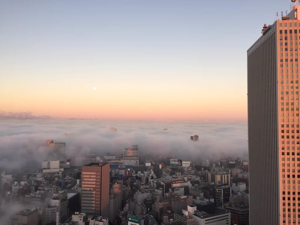 【幻想的】今朝の東京の景色ヤバすぎ【雲海】