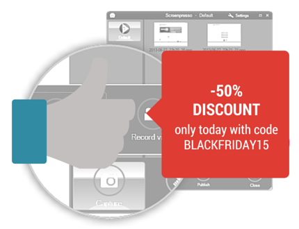 50% discount on Screenpresso PRO with code BLACKFRIDAY15 !
Only today !