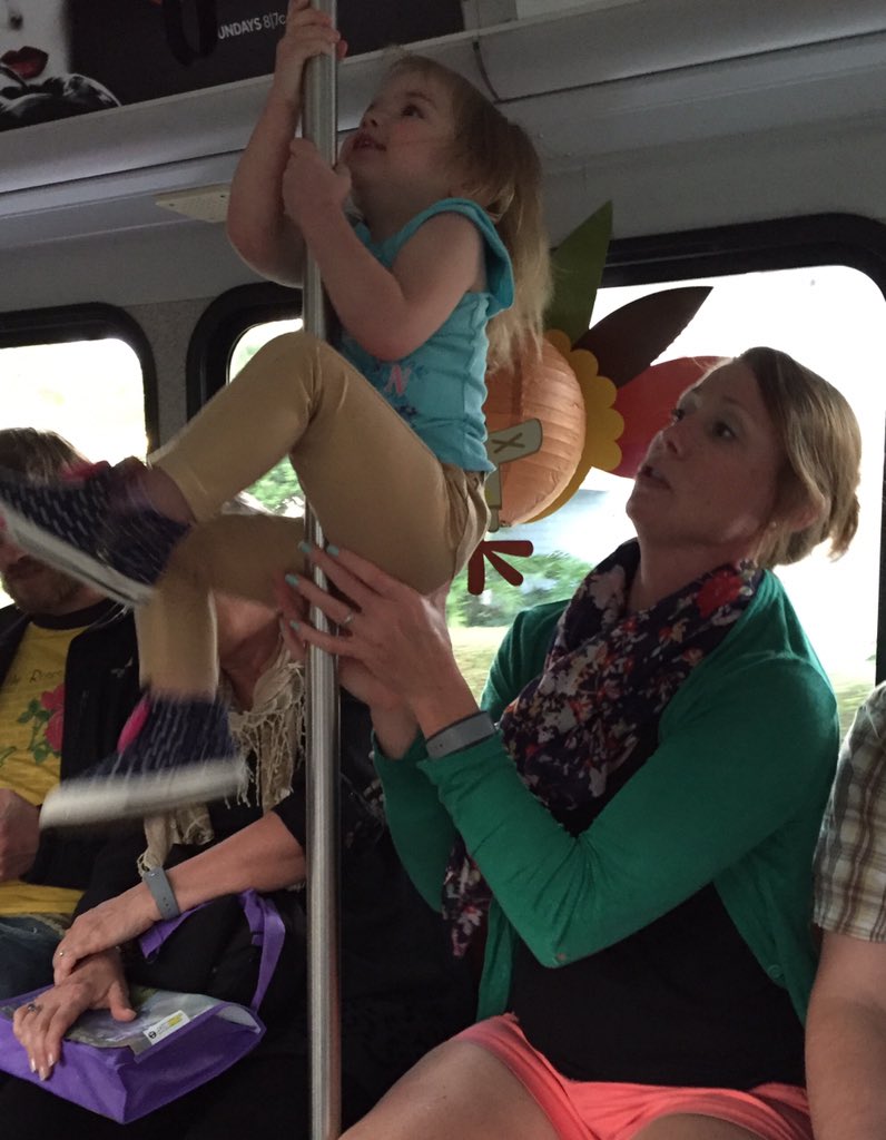 CoachWillems's tweet photo. #TheFierceOne would not wear a princess dress and climbed the bus pole repeatedly #NoComprimises @nwillems40 https://t.co/wstUqd6Qnt