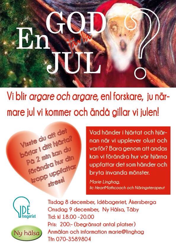 LinghagMarie's tweet photo. Visste du att hjärtat reagerar före hjärnan när du upplever stress? #Harmoni #julångest #jul #andas https://t.co/RDutAnAx1s