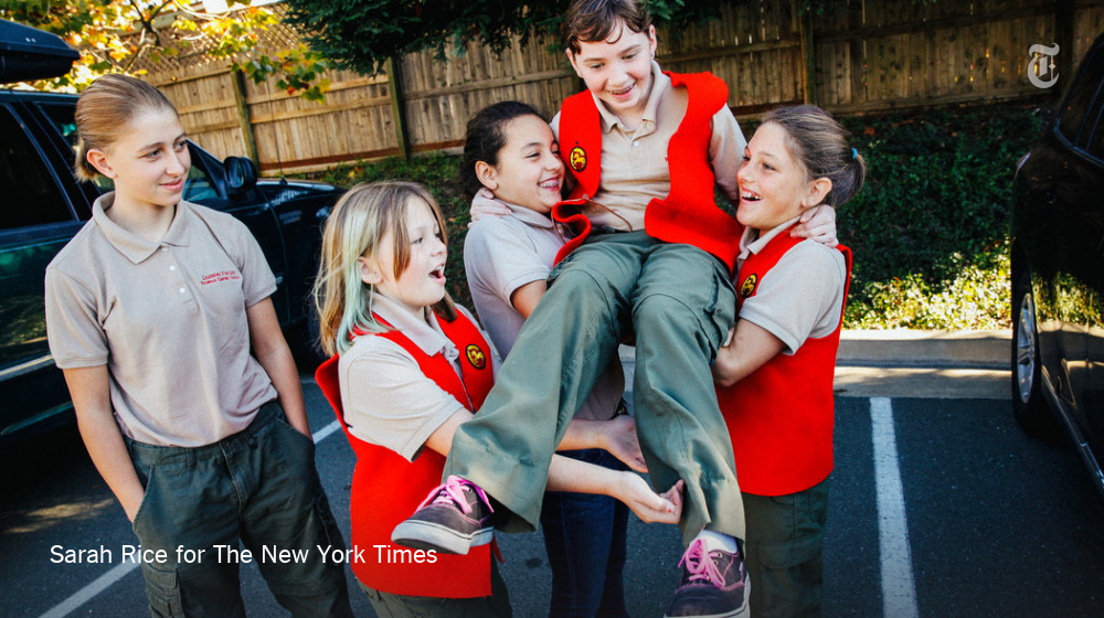 nytimes's tweet photo. These girls stood before top Boy Scout brass and made an announcement: We want in. https://t.co/Ox20XOIptA https://t.co/XGKmJ0kjoD