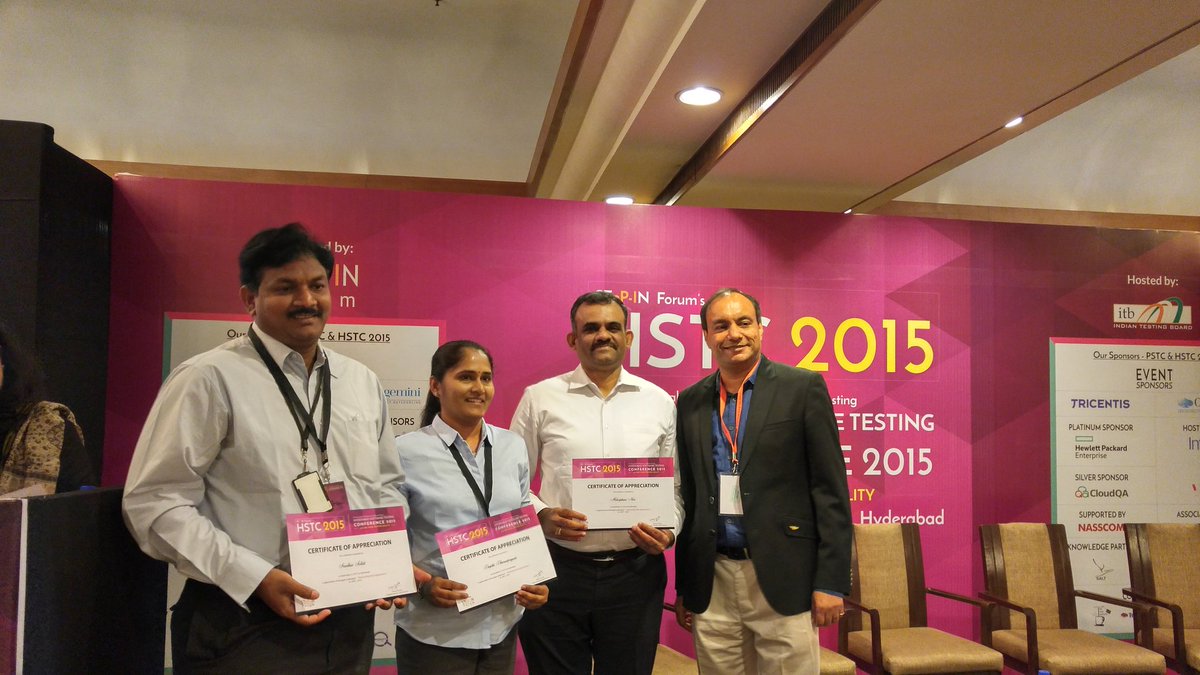 stepin_forum's tweet image. Santanu Paul giving away certificates to Broadridge team for best #Publication @ #HSTC2015
#BigDataTesting