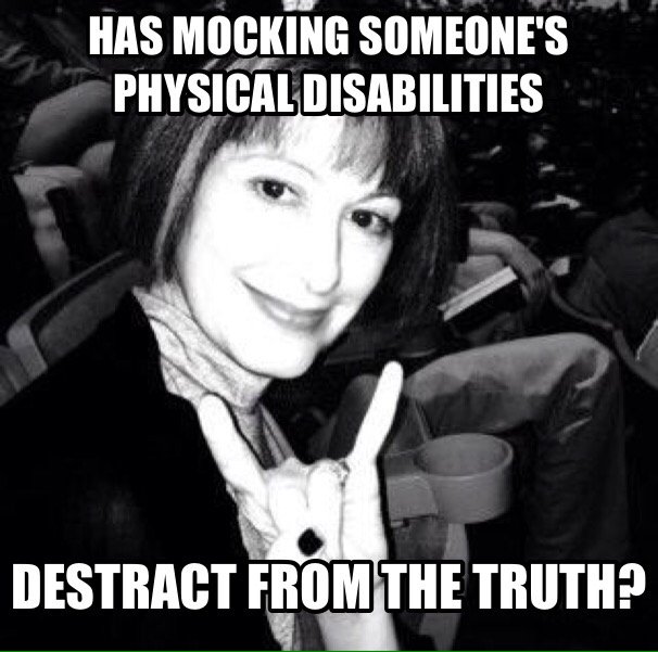 Miriam2626's tweet photo. Does mocking reporter's physical disabilities distract Americans from the truth? #FoundInMySearchHistory #trump https://t.co/9W2MZ3BVGw
