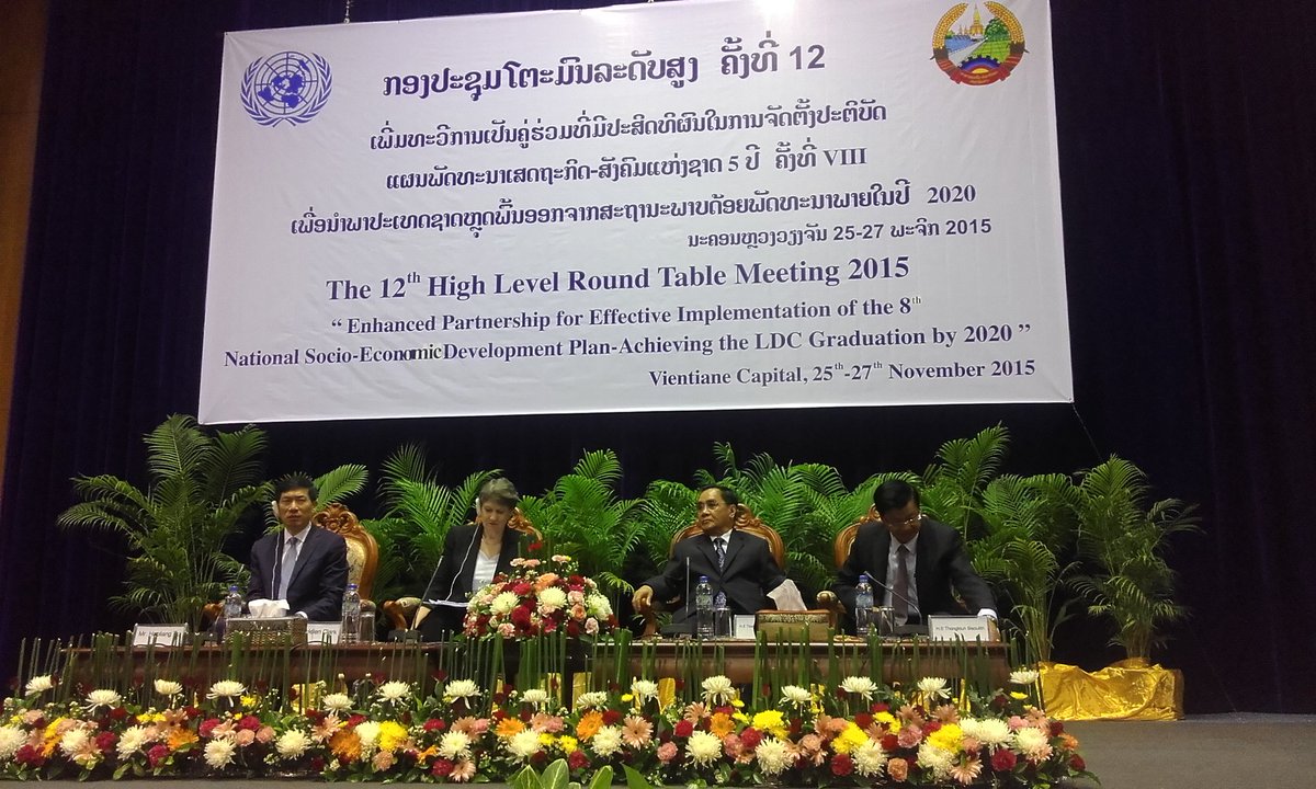 UNDPLaoPDR's tweet photo. #Laos PM Thammavong opens high level development forum w/ UNDP Administrator @HelenClarkUNDP #RTM2015 https://t.co/Hj0TSm0BUr