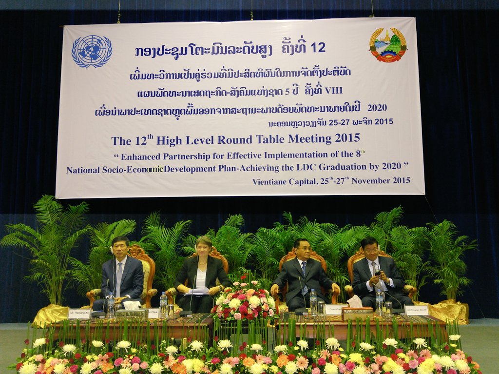 unwomenasia's tweet photo. Happening now in #Laos RoundTable Meeting #RTM2015 with @HelenClarkUNDP @HaoliangXu @UNinLaoPDR @unwomenasia https://t.co/AMhp6RlPaz