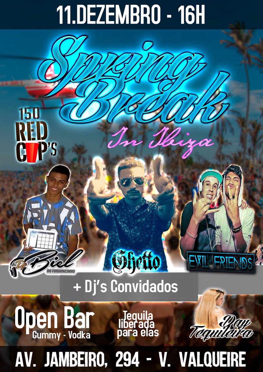 SpringBreakIN's tweet photo. ingressos apenas R$ 10,00, unissex , vem q ta barato dms! isso Γ© #SpringBreak11/12 pra crl π»π»π»πΊ https://t.co/HjPUrVh6Tu
