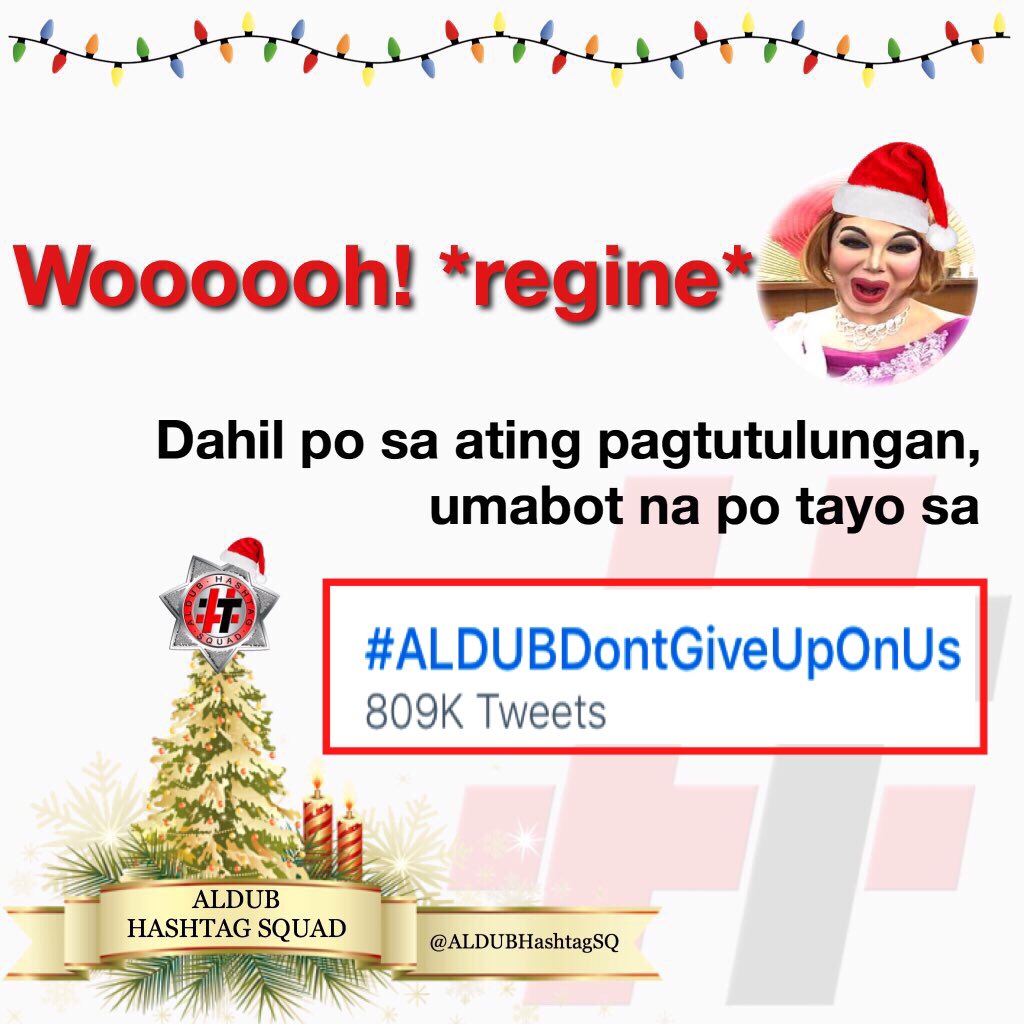 ALDUBHashtagSQ's tweet photo. Update as of 10:15 AM (MLA Time) 

FRESH TWEETS PA MORE!
*REGINE* Wooooooh!

COPY &amp; PASTE OHT: #ALDUBDontGiveUpOnUs https://t.co/uTttT9DSOQ